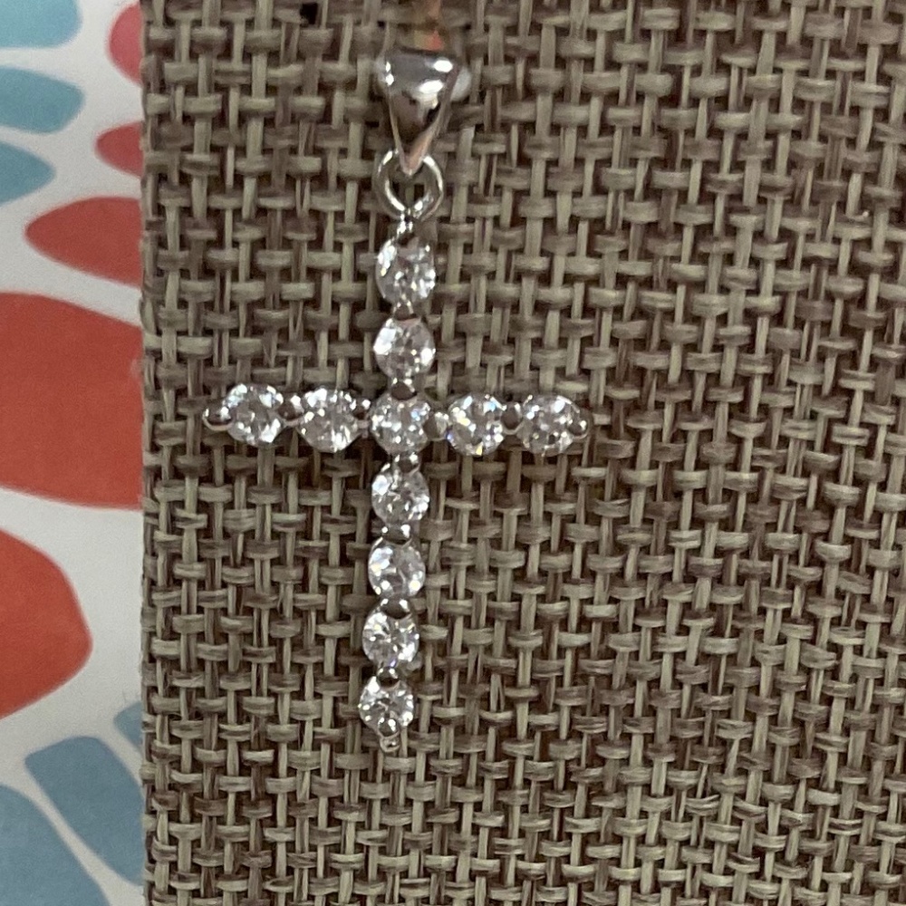 Sterling Silver & Crystal Cross